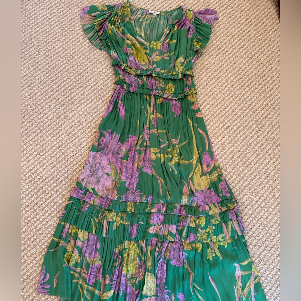 Current Air Floral pleated midi dress